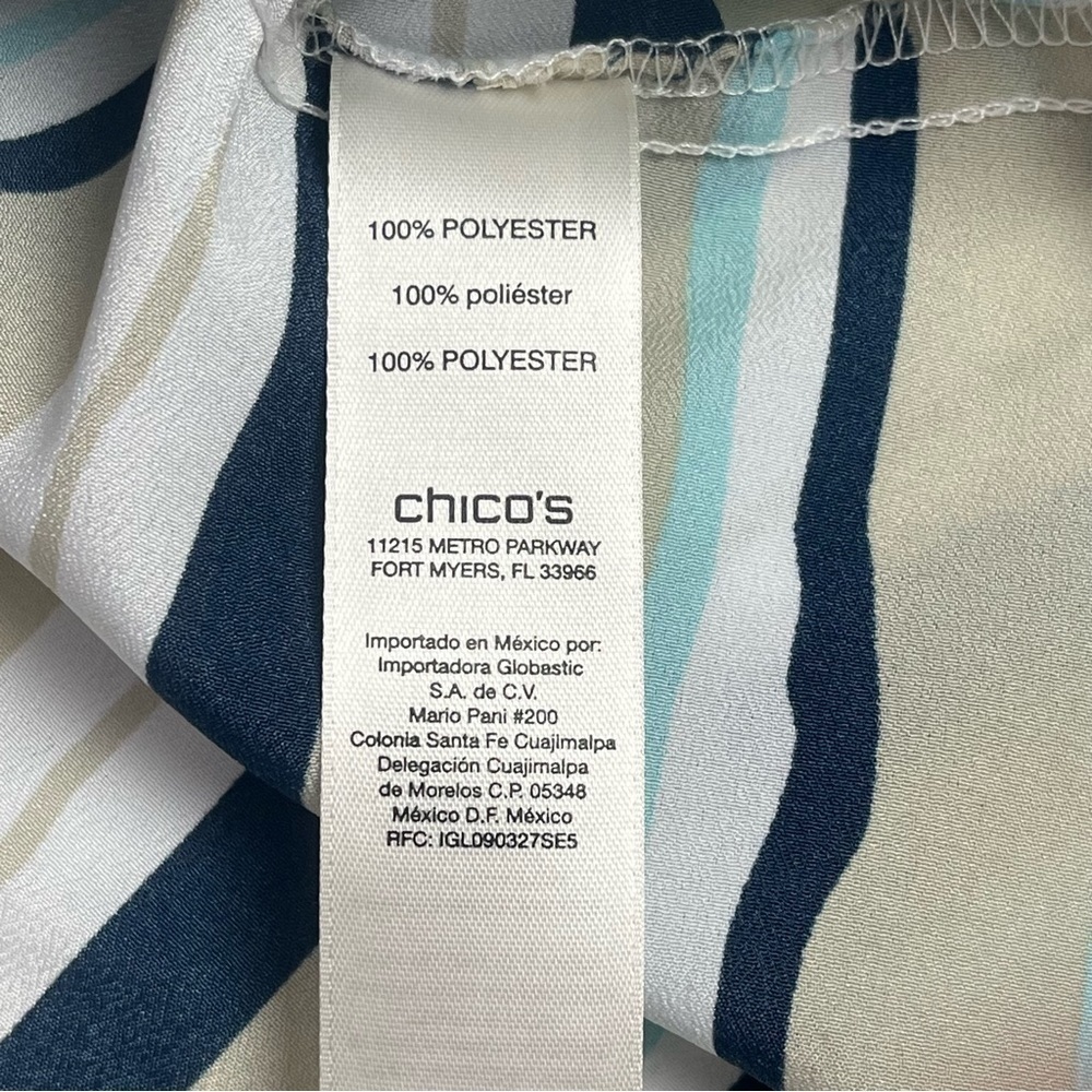 Chicos Womens Lightweight Jacket Cover Up Full Zip Stipe Polyester Size 3 - Picture 9 of 10